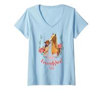 Womens DreamWorks Spirit Riding Free The Best Gift is Friendship V-Neck T-Shirt