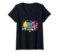 Womens DreamWorks Trolls Back to School Rolling Into First Grade V-Neck T-Shirt