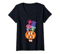 Women's DreamWorks Trolls Poppy and Branch Trick Or Troll V-Neck T-Shirt