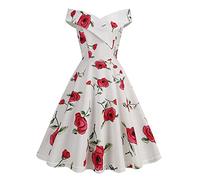 Women's Dress Fashion Sexy One Shoulder Polka Dot Print Dress Elegant Retro French Hepburn Style Dress Waist Slim Slim Swing Evening Dress Red