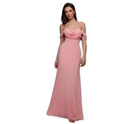 Women's dress Goddiva Chiffon Bardot Cowl Rose 44
