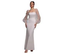 Women's dress Goddiva Organza Maxi Blanc 42