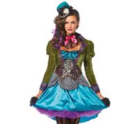 Leg Avenue 8550501101 Deluxe Mad Hatter Costume, Women, Multicoloured, S (UK 6-8)