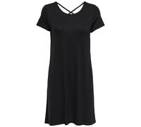 ONLY Women's Onlbera Back Lace Up S/s Dress JRS Noos, Black (Black Black), 12 (Size: Medium)