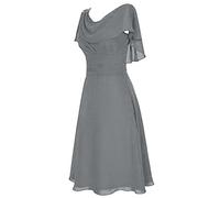 Womens Dresses Plus Size Chiffon Cocktail Dress V Neck Smocked Waist Ruffle Sleeve Party Wedding Guest Dresses Summer Elegant Mother of The Bride Dress Formal Evening Gown