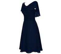 Womens Dresses Plus Size Chiffon Cocktail Dress V Neck Smocked Waist Ruffle Sleeve Party Wedding Guest Dresses Summer Elegant Mother of The Bride Dress Formal Evening Gown