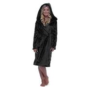 Womens Dressing Gown Fluffy Bath Robes Ladies Flannel Super Soft Hooded Bathrobe Winter Cozy Plush Fleece Bath Robe Ladies Plus Size Dressing Gown Loungewear Faux Fur Pyjamas Gifts for Her