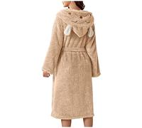 Womens Dressing Gowns Fluffy With Hoodk | Ladies Dressing Gowns Lightweight Long Fleece Bathrobes With Pockets And Belt Loungewear Nightwear Hood With Ears Ladies Dressing Gowns Warm And Cosy