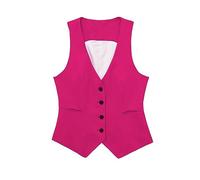 Womens Dressy Casual Versatile Racerback Vest Uniform Tuxedo Suit Waistcoat Single Breasted Button Up Vest Tops V Neck Sleeveless Cropped Vest Waistcoat Renassiance Tight Vest