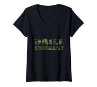 Womens Drill Sergeant Uniform Military camouflage Shirt Costume Tee V-Neck T-Shirt