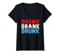 Women's Drink Drank Drunk Bartenders Alcohol Beer Drinking V-Neck T-Shirt