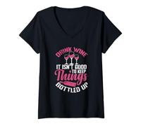 Women's Drink Wine It isn´t Good to Keep Things Bottled up V-Neck T-Shirt