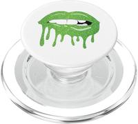Women's Dripping Lips Green Kiss Green Lip Biting Green Lips PopSockets PopGrip for MagSafe