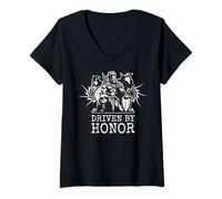 Womens Driven by Honor. The Warrior’s Code. V-Neck T-Shirt