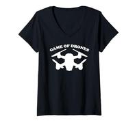 Womens Drone Battle Arena FPV Racing Humor V-Neck T-Shirt