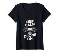 Womens Drone On Drone Pilot Drone Operator RC Quadcopter Fly Drone V-Neck T-Shirt