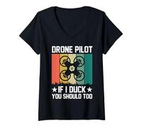 Women's Drones Funny Quadcopter Drone Mode On Funny Drone Pilot V-Neck T-Shirt
