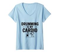 Women's Drumming is My Cardio Fun Drummer Workout Enthusiast V-Neck T-Shirt