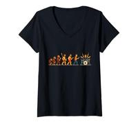 Women's Drumming The Final Stage of Human Evolution! Drummers V-Neck T-Shirt