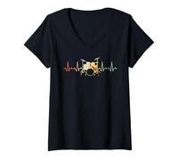 Womens Drums Heartbeat for Drumming Lover Drummers & Percussionists V-Neck T-Shirt