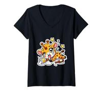 Womens Drunk Wasted Hangover Giraffe V-Neck T-Shirt