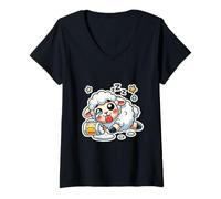 Womens Drunk Wasted Hangover Sheep V-Neck T-Shirt