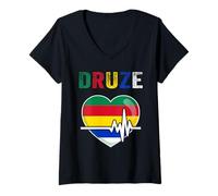 Womens Druze,Syria,Lebanon,Suwayda,Druze Flag,Flag of Druze. V-Neck T-Shirt