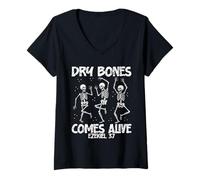 Womens Dry Bones Come Alive Ezekiel 37 Christian Promise V-Neck T-Shirt