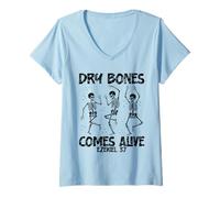 Womens Dry Bones Come Alive Ezekiel 37 Christian Promise V-Neck T-Shirt