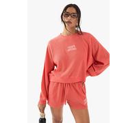 Womens DSGN Studio Embroidered Waffle Sweatshirt Coral 6