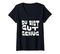 Women's Du Bist Gut Genug German Meme Quote V-Neck T-Shirt