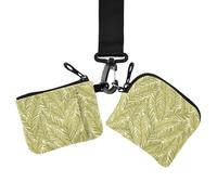 Women's Dual Wallets Busniess Card Cases, Credit Card Wallet Case | Thin Flat, with Keychain, 2 Pcs, Travel, Olive Green Fern