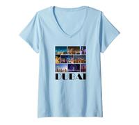 Womens Dubai Famous Sights/Dubai V-Neck T-Shirt
