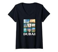 Womens Dubai Famous Sights/Dubai V-Neck T-Shirt
