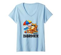 Women's Dubrovnik Croatia/Dubrovnik Cat V-Neck T-Shirt