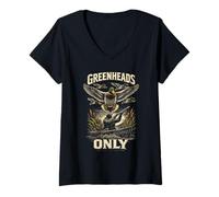 Women's Duck Hunting Greenheads Only V-Neck T-Shirt