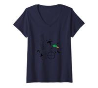 Women's Duck Hunting Rifle Hunter V-Neck T-Shirt