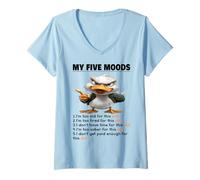 Womens Duck My Five Moods I'm Too Old For This Shit I'm Too Tired V-Neck T-Shirt