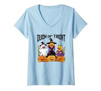 Womens Duck or Treat Halloween Cruise Duck Quack Find Hide Fun V-Neck T-Shirt
