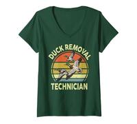 Women's Duck Removal Technician Hunting-Shirt Hunter Dad Gift Men V-Neck T-Shirt