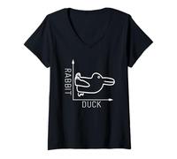 Womens Duck vs Rabbit Argument V-Neck T-Shirt