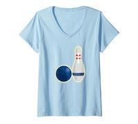 Women's Duckpin Bowling V-Neck T-Shirt