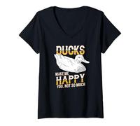 Womens Ducks Bring Joy While People Often Bring The Drama V-Neck T-Shirt
