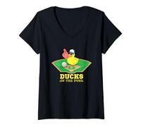 Women's Ducks on the Pond Baseball Ducks on the Pond Baseball Sport V-Neck T-Shirt