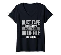 Womens Duct Tape - Can't fix Stupid but it can Muffle The Sound V-Neck T-Shirt