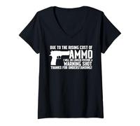 Womens Due To The Rising Cost Of Ammo Funny Tshirt gun 2A Clothing V-Neck T-Shirt