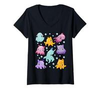 Womens Dumbo Octopus, Cute Octopus Gift, Cute Watercolor Octopuses V-Neck T-Shirt