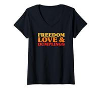 Women's Dumplings I Love Dumplings Funny Dumplings V-Neck T-Shirt
