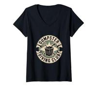 Womens Dumpster Diving Club Zero Waste Treasure Hunt V-Neck T-Shirt