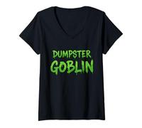Womens Dumpster Goblin Funny Garbage Truck Man Waste Disposal Toy V-Neck T-Shirt